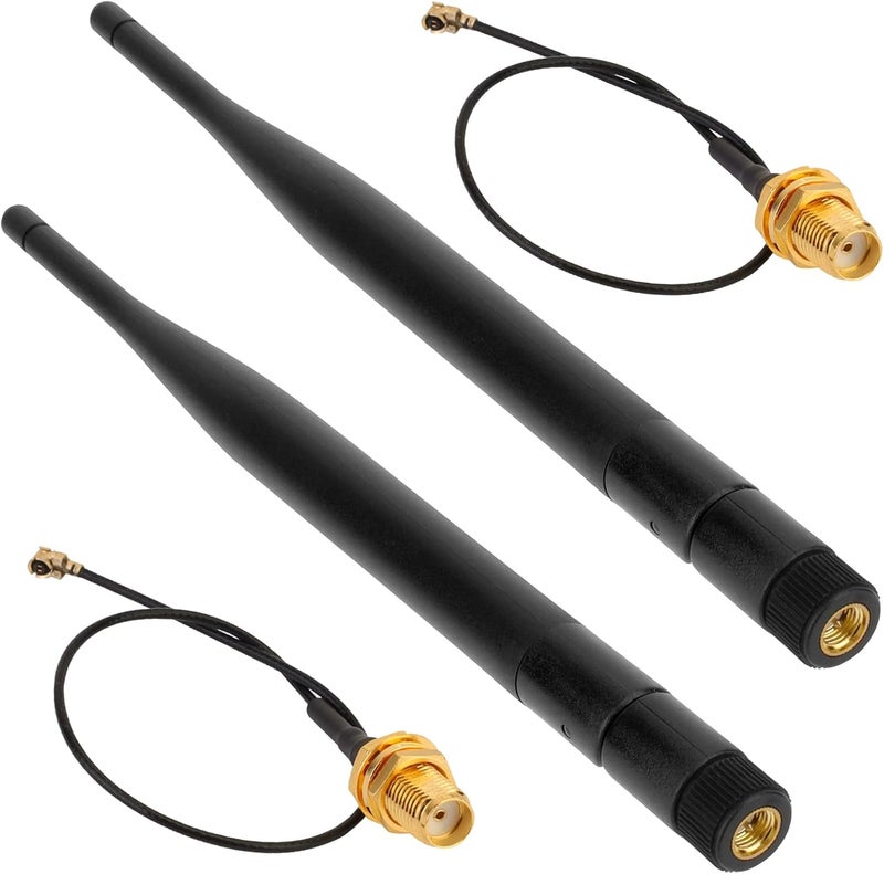 MakerHawk 2 Pack 915MHz LORA Antenna 5dBi Gain Omni SMA Male Connector + RF Antenna Adapter Cable - Image 1